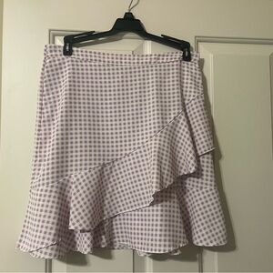 Altar’d State Purple and White Gingham Patterned Skirt